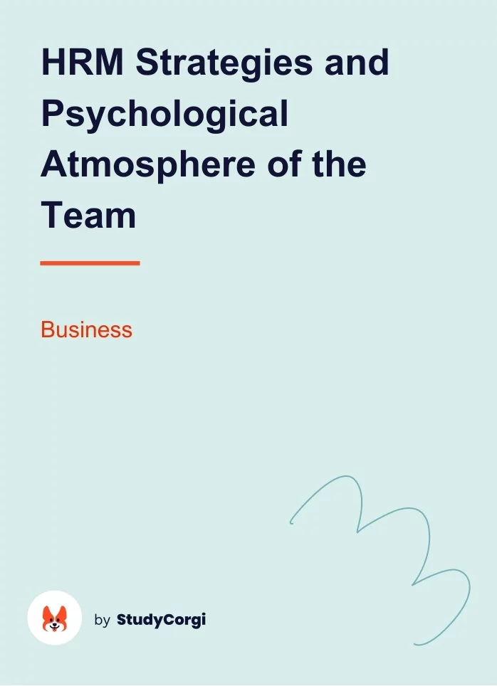 HRM Strategies and Psychological Atmosphere of the Team. Page 1