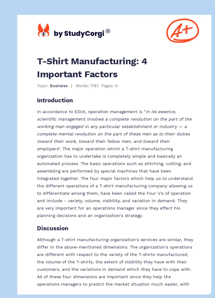 T-Shirt Manufacturing: 4 Important Factors. Page 1