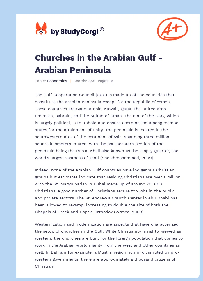 Churches in the Arabian Gulf - Arabian Peninsula. Page 1