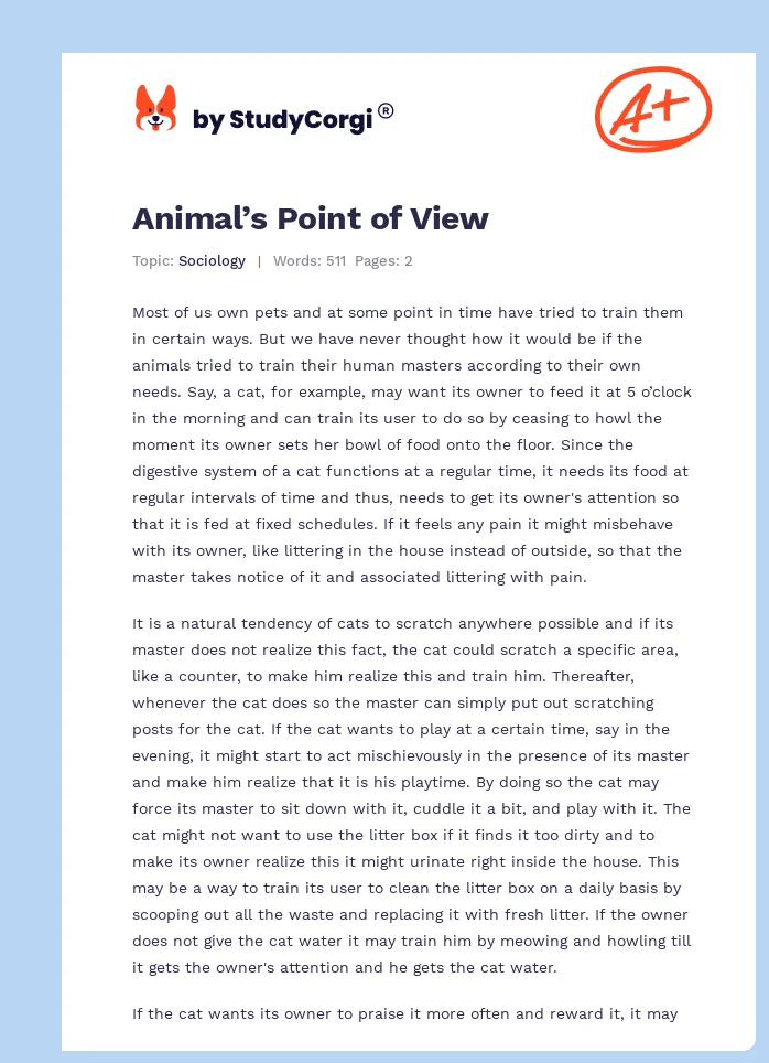 Animal’s Point of View. Page 1