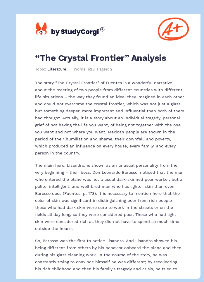 “The Crystal Frontier” Analysis. Page 1