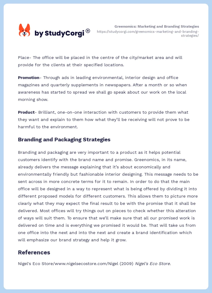Greenomics: Marketing and Branding Strategies. Page 2