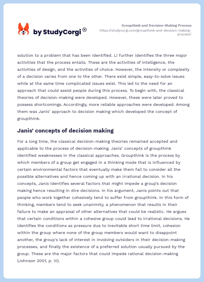 Groupthink and Decision-Making Process. Page 2