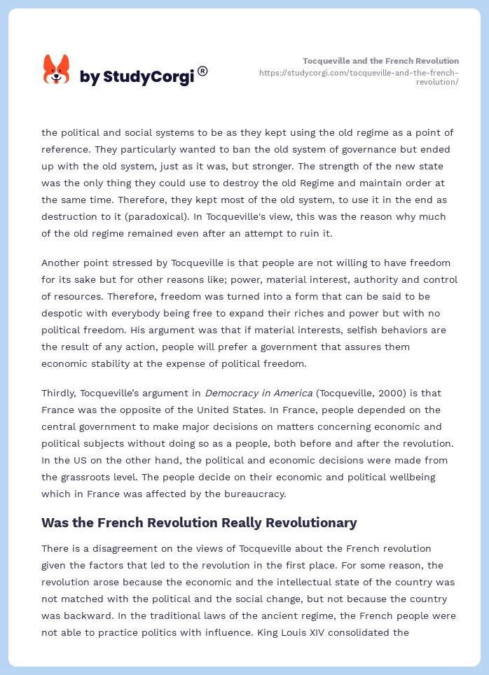 Tocqueville and the French Revolution. Page 2