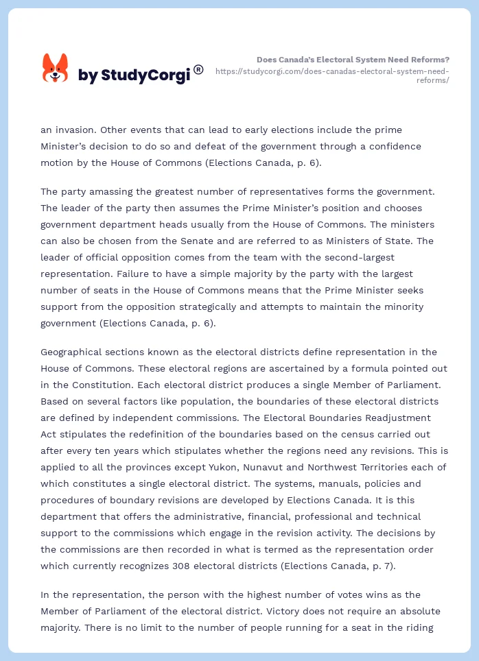 Does Canada’s Electoral System Need Reforms?. Page 2