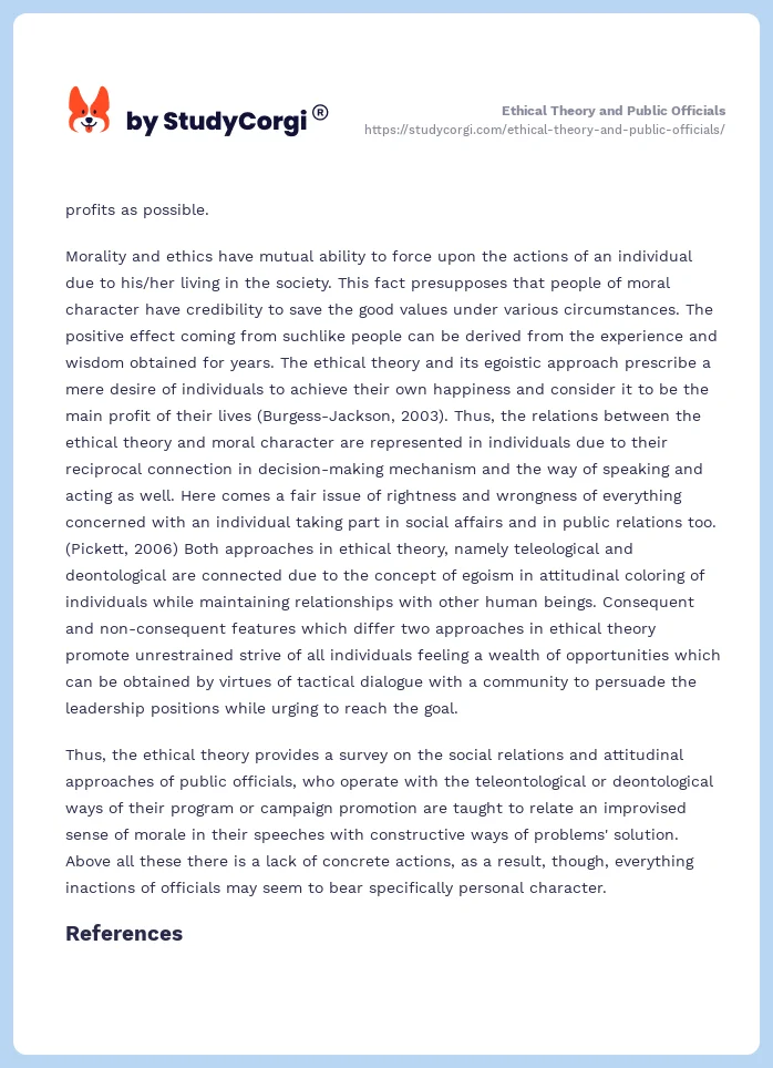 Ethical Theory and Public Officials. Page 2