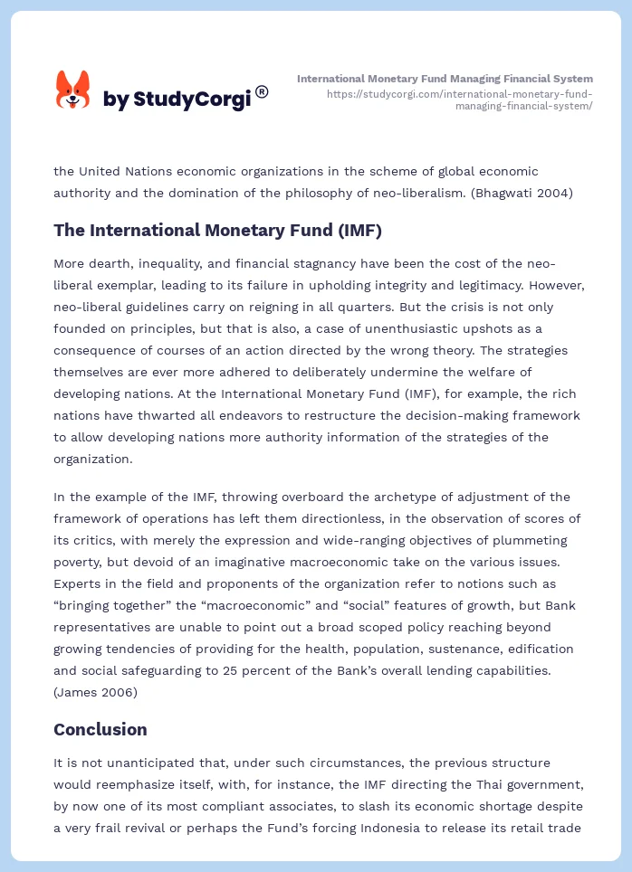 International Monetary Fund Managing Financial System. Page 2