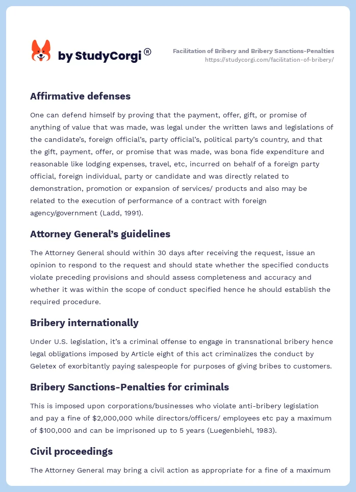 Facilitation of Bribery and Bribery Sanctions-Penalties. Page 2