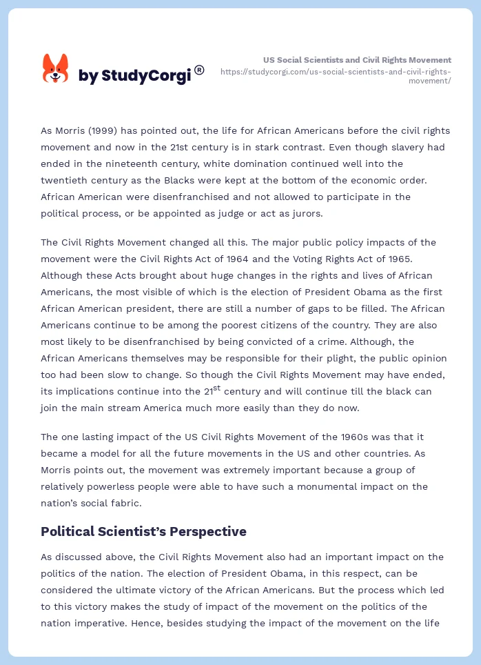 US Social Scientists and Civil Rights Movement. Page 2