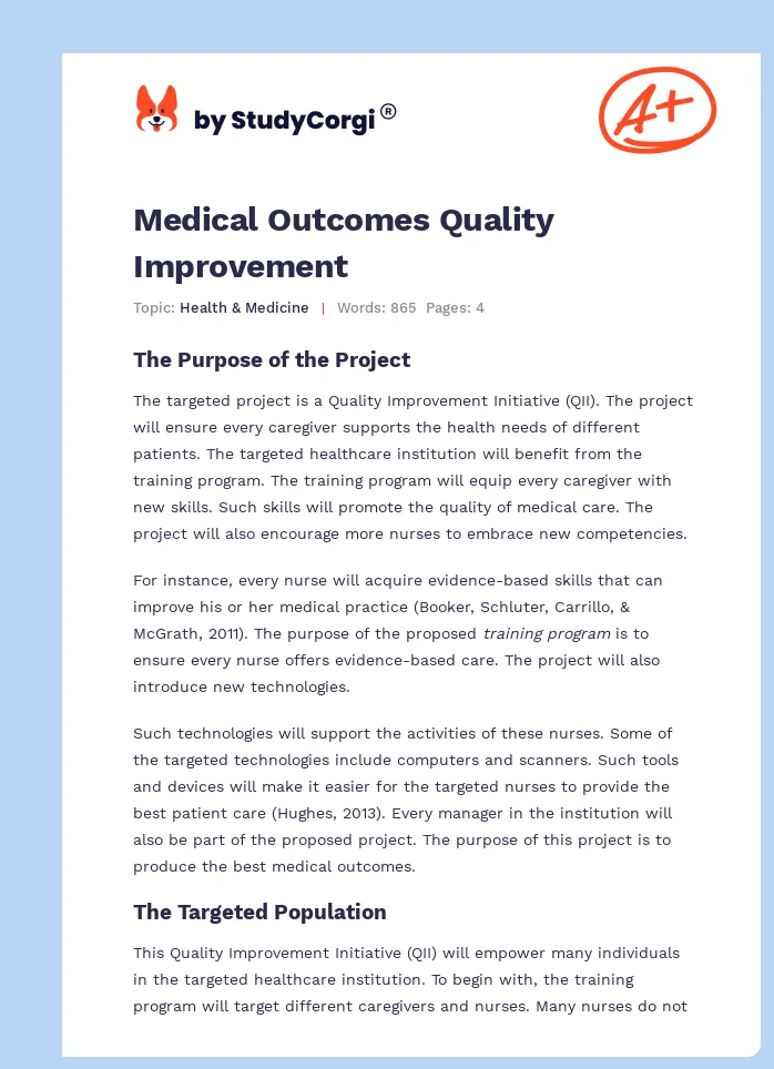Medical Outcomes Quality Improvement. Page 1