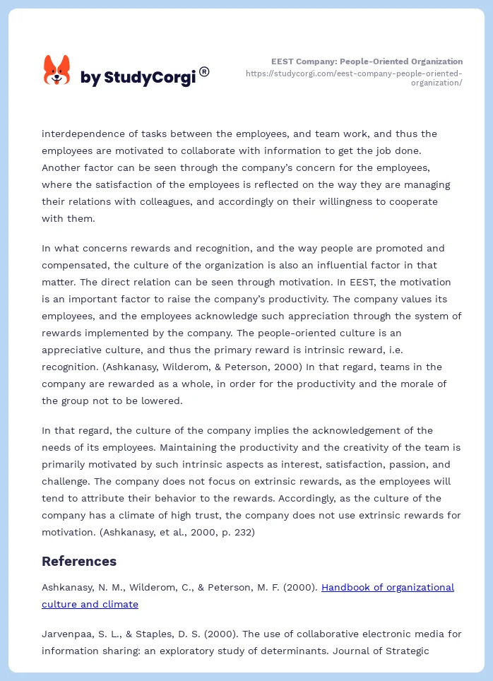 EEST Company: People-Oriented Organization. Page 2