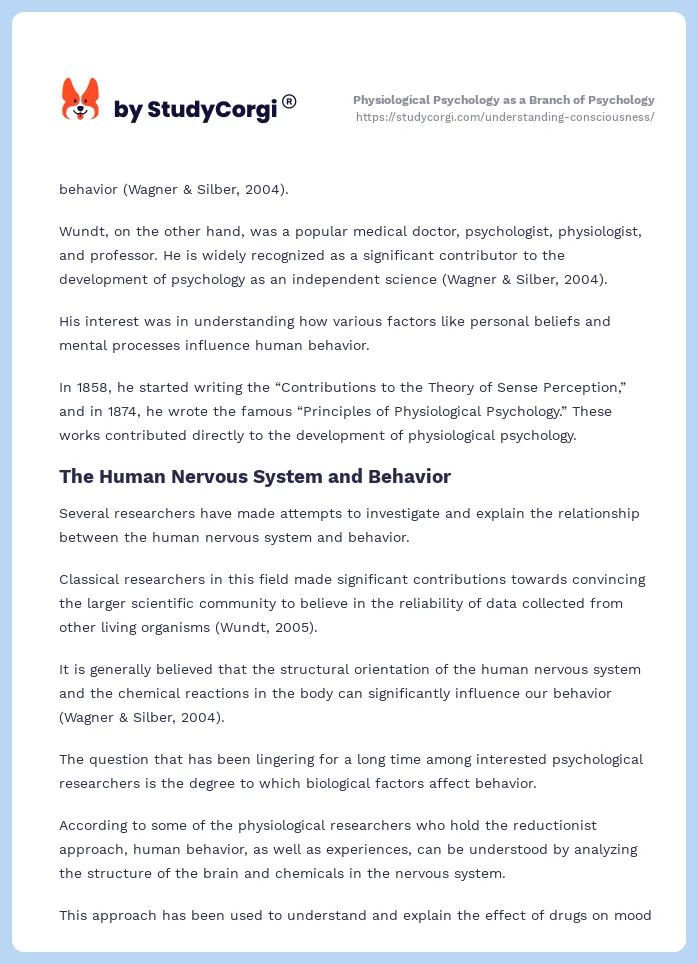 Physiological Psychology as a Branch of Psychology. Page 2