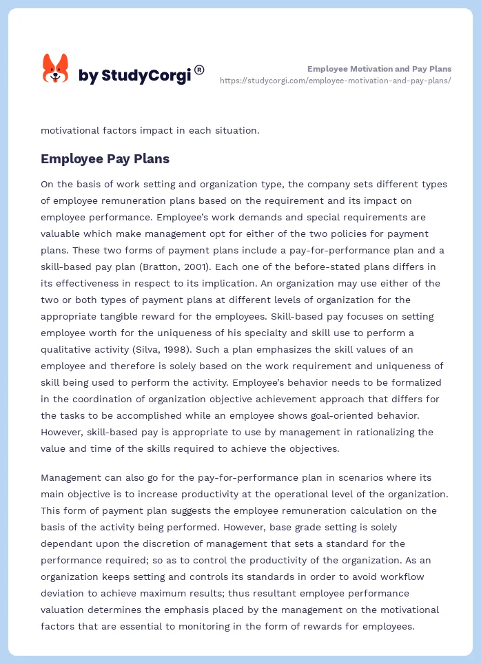 Employee Motivation and Pay Plans. Page 2
