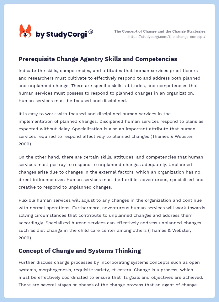 The Concept of Change and the Change Strategies. Page 2