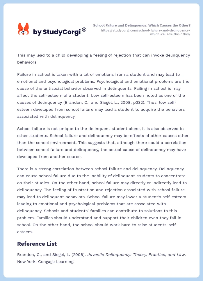 School Failure and Delinquency: Which Causes the Other?. Page 2
