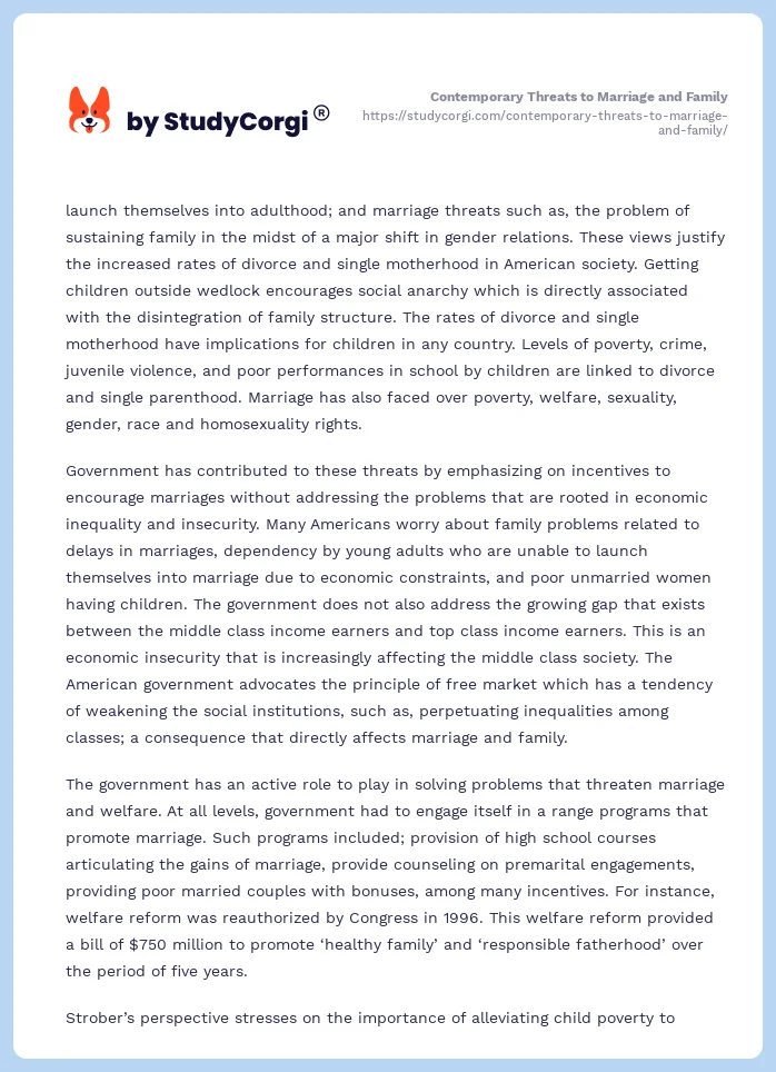 Contemporary Threats to Marriage and Family. Page 2