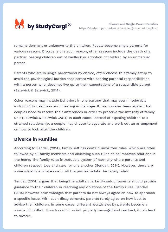 Divorce and Single-Parent Families. Page 2