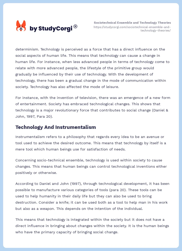 Sociotechnical Ensemble and Technology Theories. Page 2
