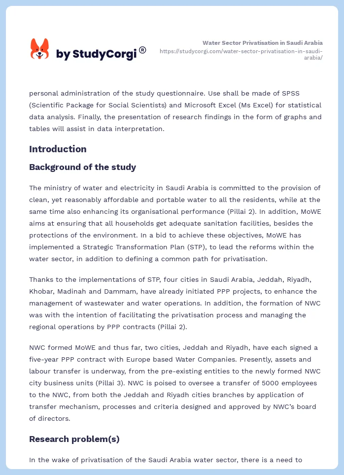 Water Sector Privatisation in Saudi Arabia. Page 2