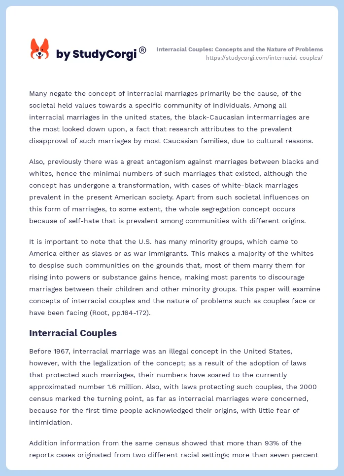 Interracial Couples: Concepts and the Nature of Problems. Page 2