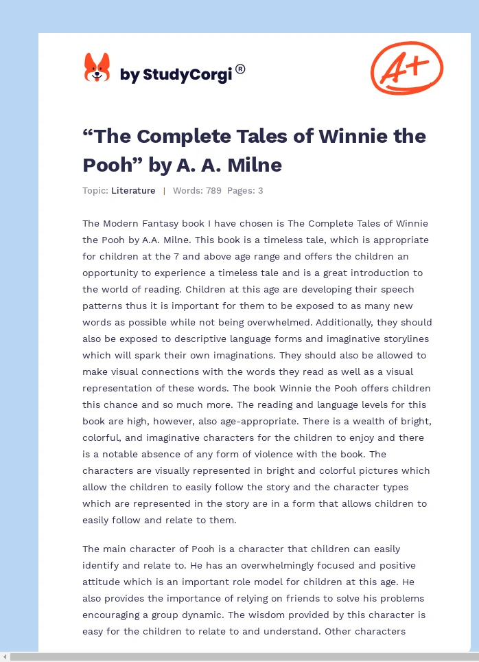 “The Complete Tales of Winnie the Pooh” by A. A. Milne. Page 1