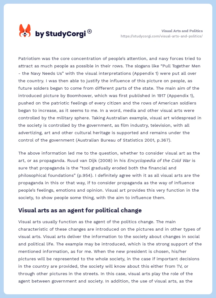 Visual Arts and Politics. Page 2