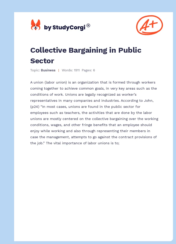 Collective Bargaining in Public Sector. Page 1