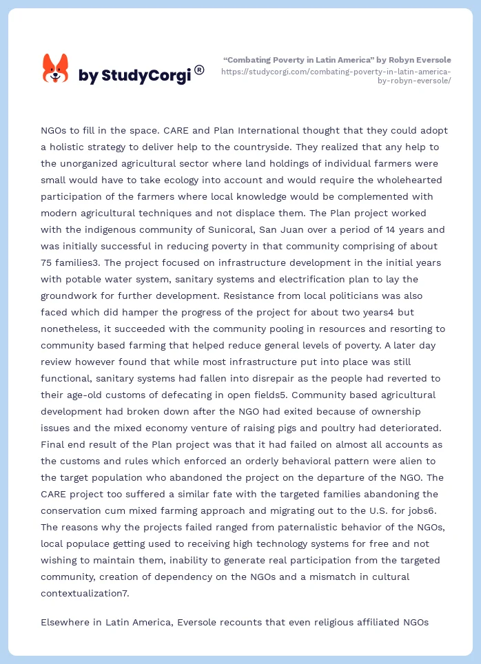 “Combating Poverty in Latin America” by Robyn Eversole. Page 2