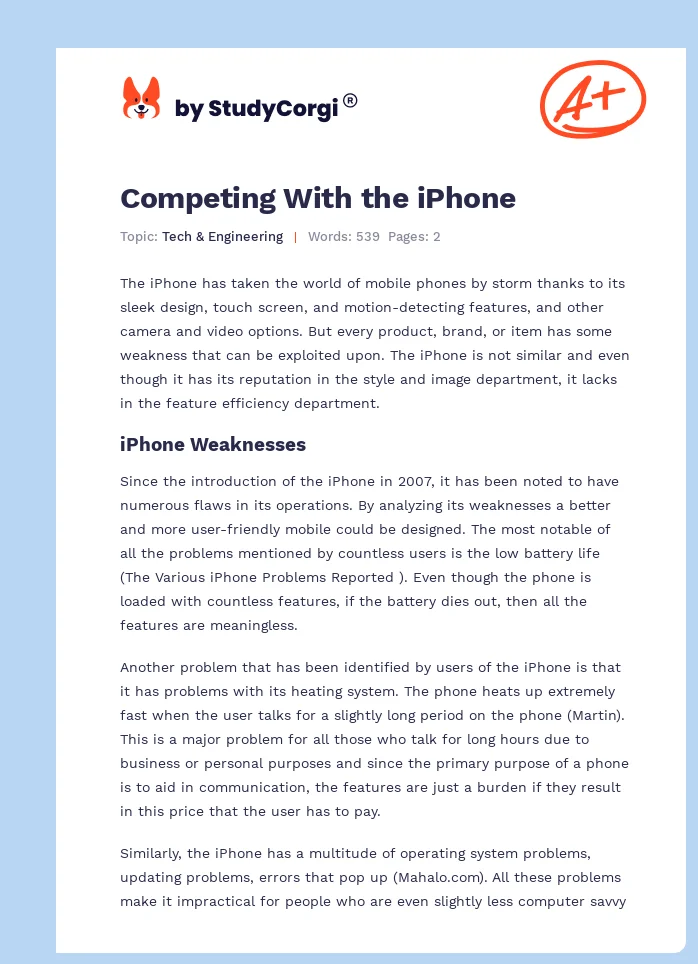 Competing With the iPhone. Page 1