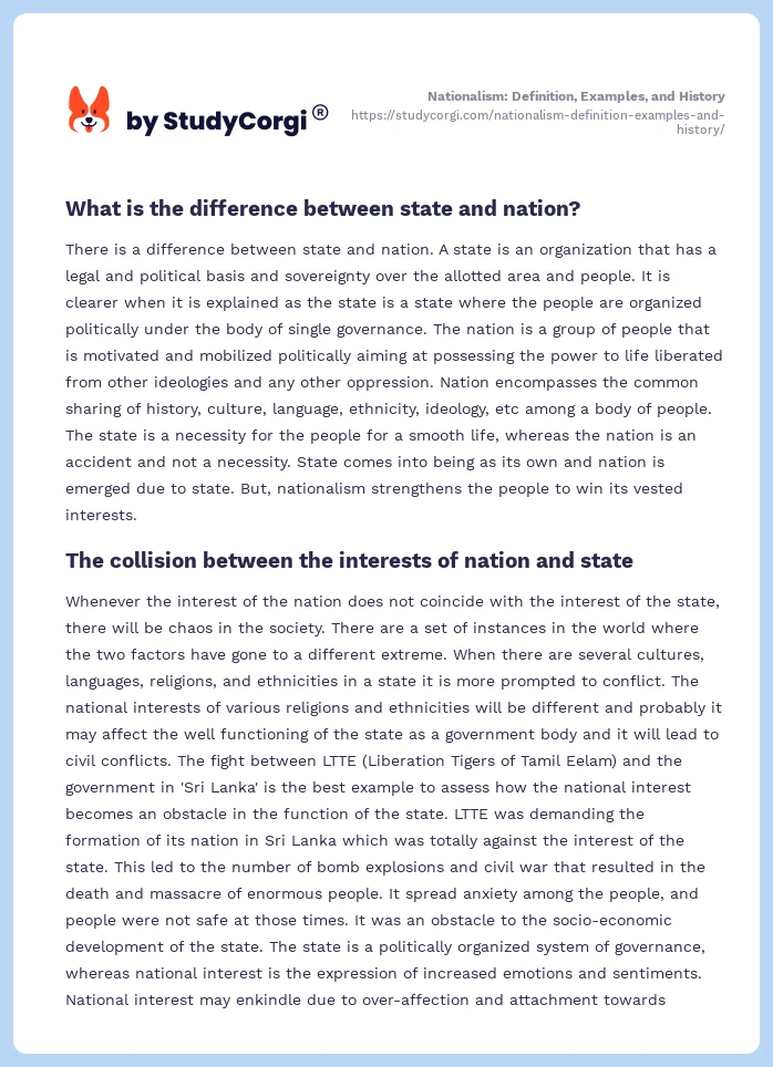 what is nationalism in essay