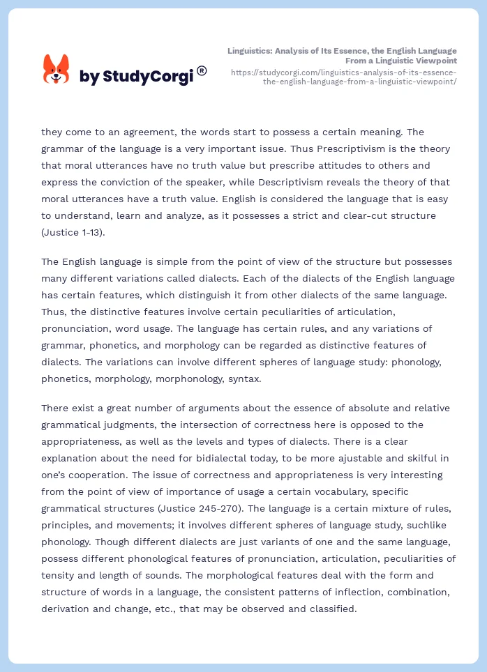 Linguistics: Analysis of Its Essence, the English Language From a Linguistic Viewpoint. Page 2