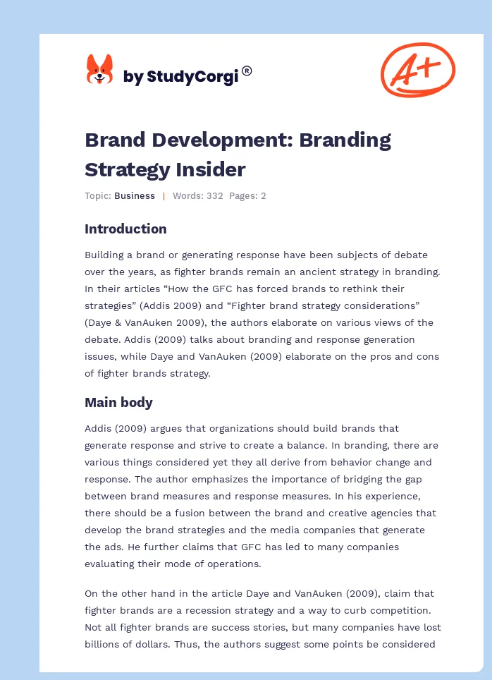 Brand Development: Branding Strategy Insider. Page 1