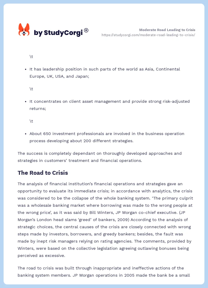 Moderate Road Leading to Crisis. Page 2