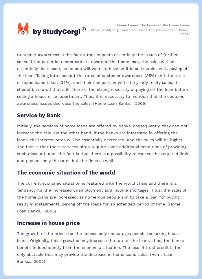 Home Loans: The Issues of the Home Loans. Page 2