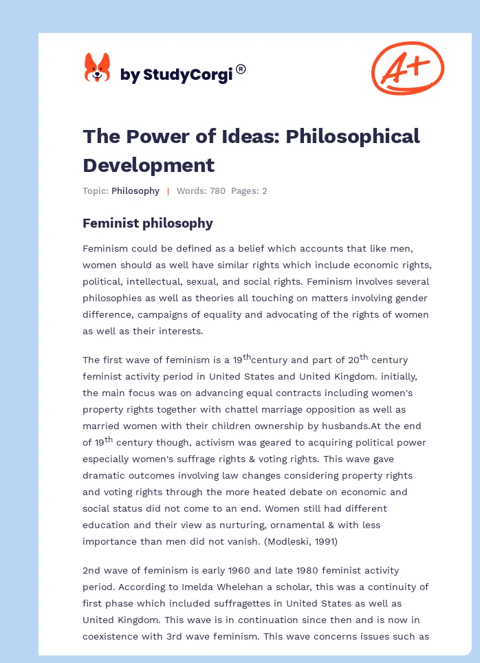 The Power of Ideas: Philosophical Development. Page 1