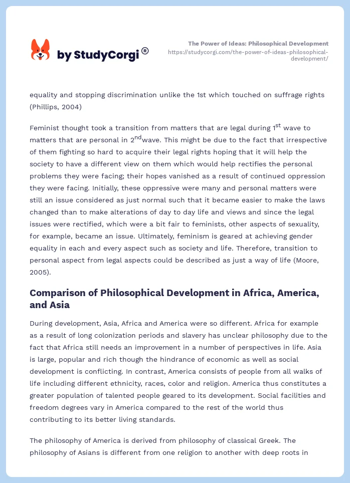 The Power of Ideas: Philosophical Development. Page 2