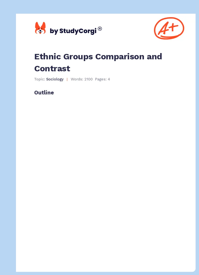 Ethnic Groups Comparison and Contrast. Page 1