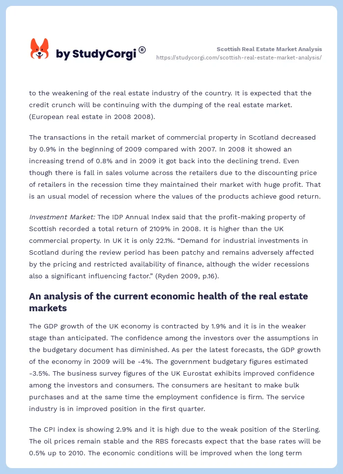 Scottish Real Estate Market Analysis. Page 2