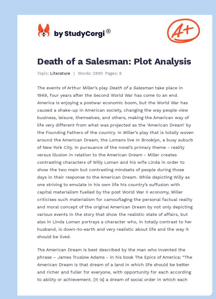 Death of a Salesman: Plot Analysis. Page 1