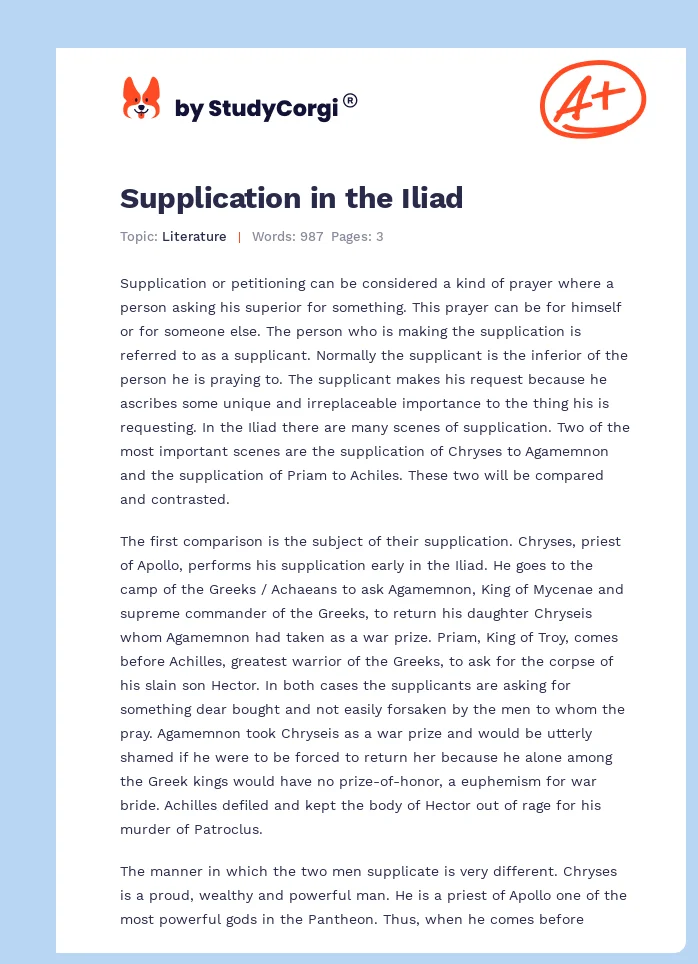 Supplication in the Iliad. Page 1