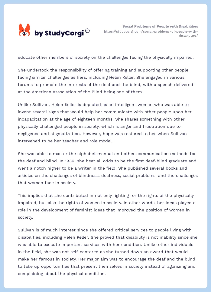 Social Problems of People with Disabilities. Page 2