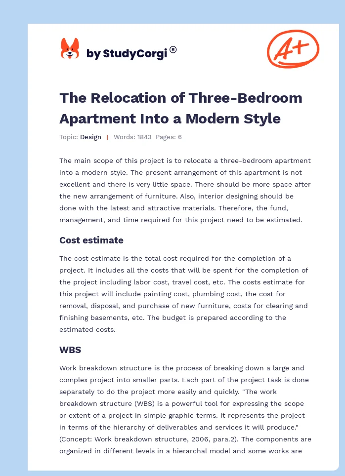 The Relocation of Three-Bedroom Apartment Into a Modern Style. Page 1