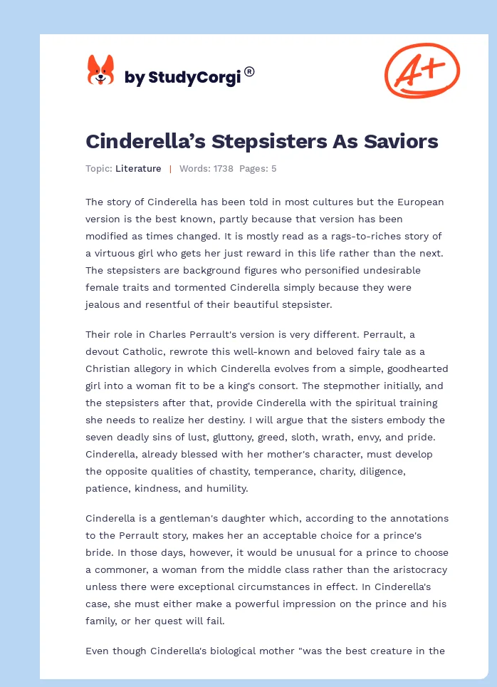 Cinderella’s Stepsisters As Saviors. Page 1