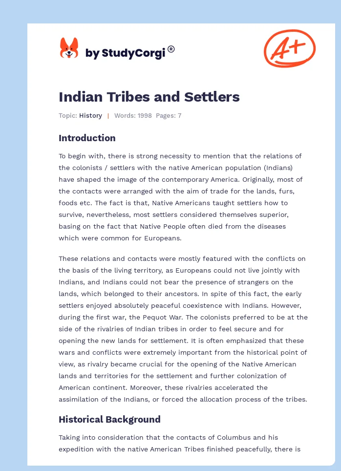 Indian Tribes and Settlers. Page 1