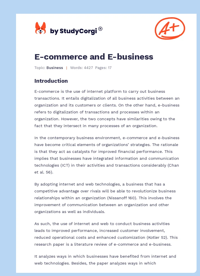 E-commerce and E-business. Page 1
