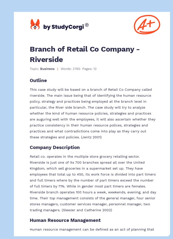Branch of Retail Co Company - Riverside. Page 1