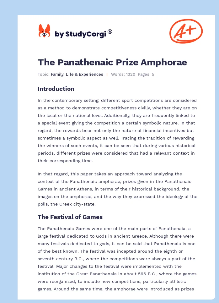 The Panathenaic Prize Amphorae. Page 1