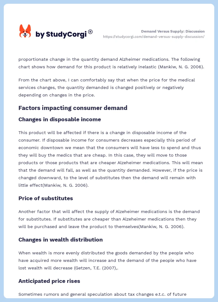 Demand Versus Supply: Discussion. Page 2
