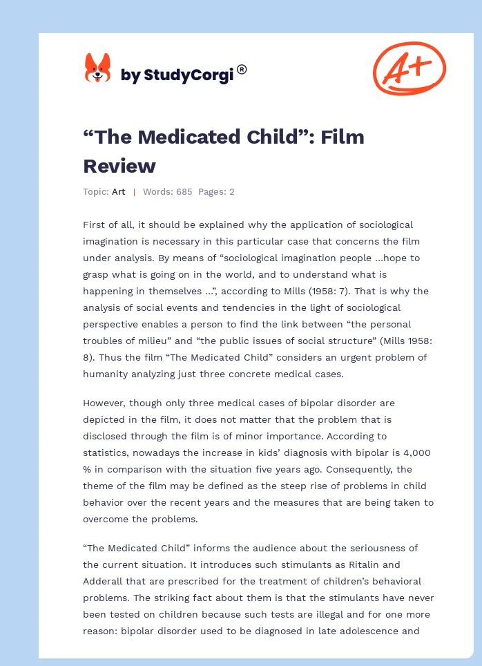 “The Medicated Child”: Film Review. Page 1