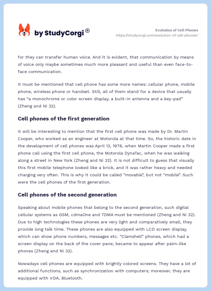 Evolution of Cell Phones. Page 2